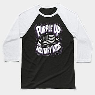 Purple Up for military kids Us Flag Baseball T-Shirt